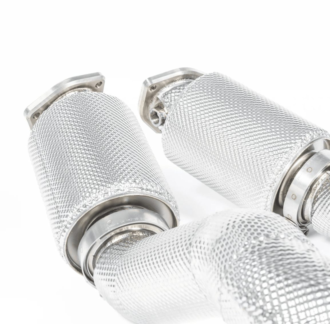 JCR Titanium Silenced Link Pipes for 982 Porsche 718 Cayman GT4 RS / Spyder RS - 412 Motorsport