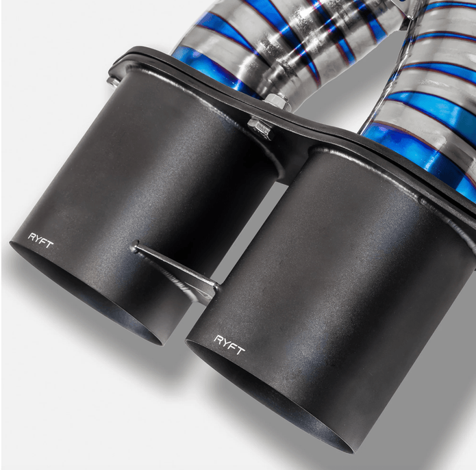 RYFT Titanium Race Exhaust w/satin black tips for McLaren 750s spider/coupe - 412 Motorsport
