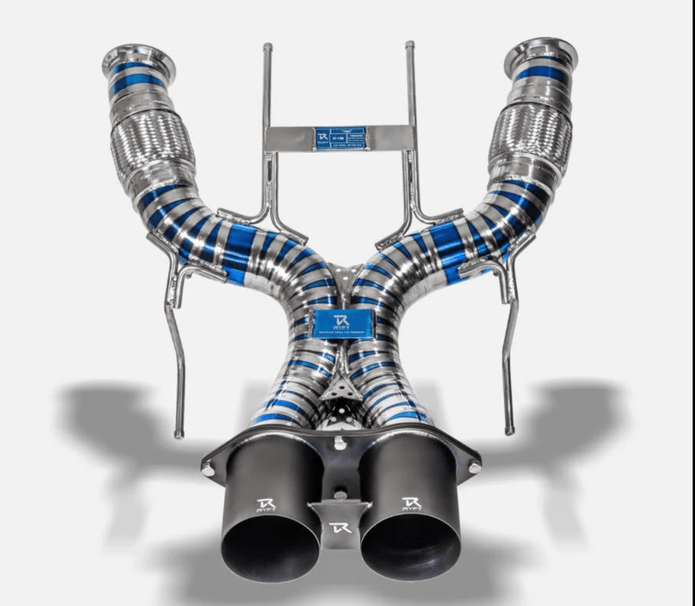RYFT Titanium Race Exhaust w/satin black tips for McLaren 750s spider/coupe - 412 Motorsport